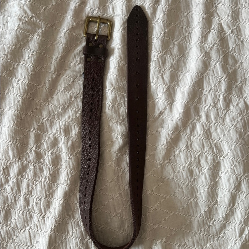 Brave Chocolate Brown Belt with Brass Buckle
